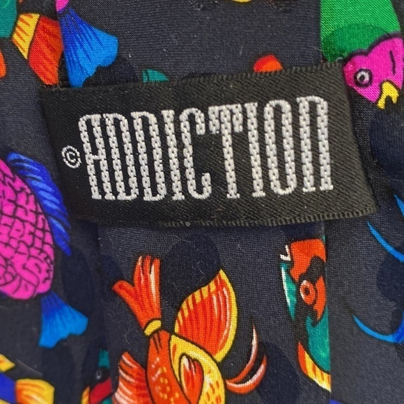 3 Addiction Silk Ties Men’s Novelty print Golf parrot fish Event Fun costume - Picture 7 of 8